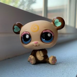 LPS littlest pet shop swirl panda #1495 brown bear